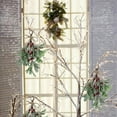 thumbnail image 6 of Deyuer Artificial Mistletoe Branch Christmas Hanging Faux Mistletoe Ornament with Bow Glitter Leaves Simulated Mistletoe Branch for Garland Bouquet Door.White 2pcs, 6 of 8