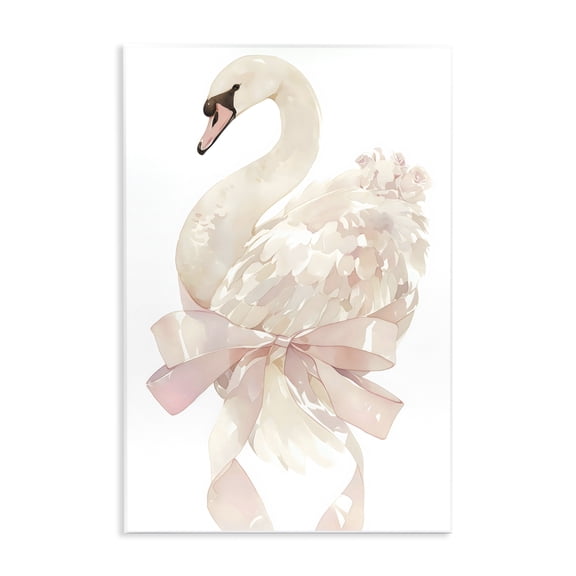 Stupell Industries Coquette Swan with Bow Wall Plaque Art, design by Creative Studio