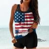 Xucatan Women's Patriotic Two Piece Swimsuit with Longline Tops Tummy Control Swimwear, Modest Bathing Suits Full Coverage Long Torso Fit Plus Size Summer Cruise Gift
