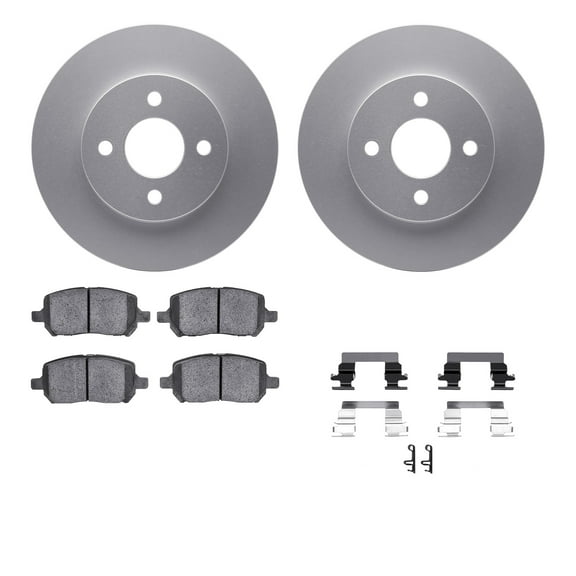 Dynamic Friction Company Front Geospec Brake Rotors with 5000 Advanced Brake Pads includes Hardware 4512-53012