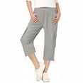 thumbnail image 2 of Posijego Teens Girls Capri Pants High Waisted Multiple Pockets Capris Summer Causal Outdoor Hiking Travel Cropped Pants, 2 of 6