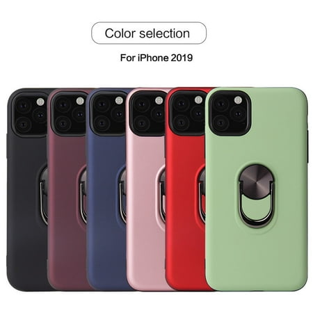 For iPhone 11/ Pro /Pro Max Case 2019 Ring Holder Magnetic Hybrid Rubber Stand