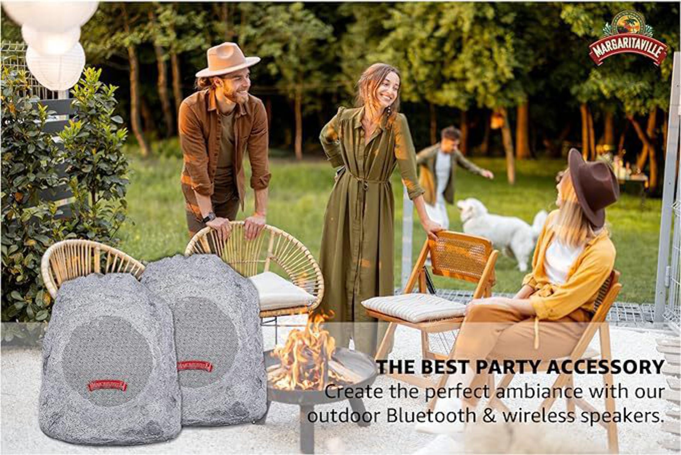 Margaritaville on the Rock Bluetooth Wireless Outdoor Rock Speaker - Gray - image 4 of 4
