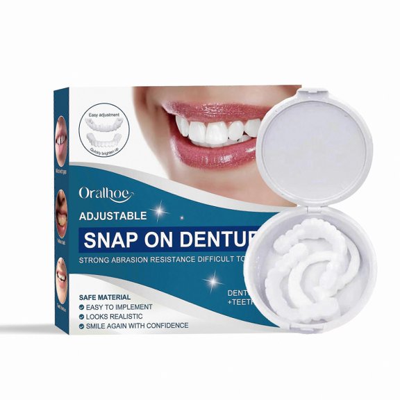 Adjustable Snap-On Dentures for Adults, Comfortable Portable Dental Braces, Enhances Smile Aesthetics
