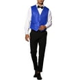 thumbnail image 2 of INSPIRE CHIC Shiny Sequin Vest for Men's V-Neck Party Sleeveless Suit Waistcoat S Blue, 2 of 5