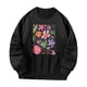 thumbnail image 3 of Sudadera de cuello redondo para mujer, suéteres de cuello redondo de otoño para acampar, viajar, calle Negro, 3 of 7