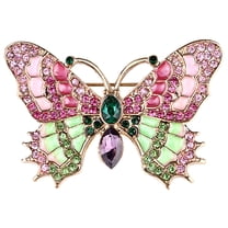 Frcolor Butterfly Pin Personalized Clothes Pin Metal Brooch Rhinestone Lapel Pin for Suit Hat
