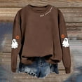 thumbnail image 5 of XIAONU Sweatshirts For Womens Halloween Cute Ghost Long Sleeve Printed Tops Pleasure Baggy Crewneck Pullover Sweatshirt, 5 of 5