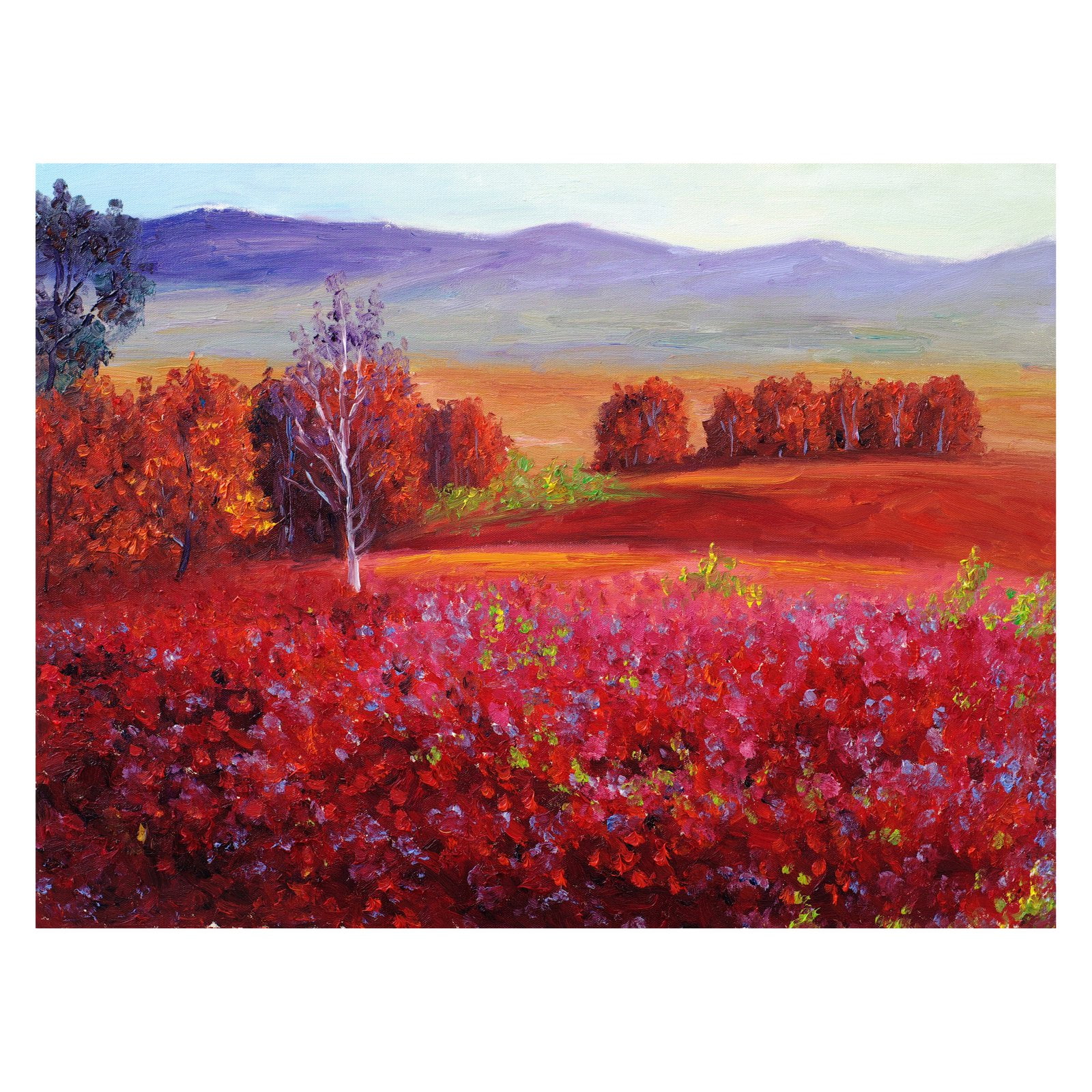 Outdoor Waterproof and Weatherproof Wall Canvas Art, RED MEADOW