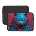 thumbnail image 2 of Pofeuu Neon Cyberpunk Blue Bear Print Laptop Carrying Case,13-15-Inch Laptop and Tablet, Sleek Design, Durable and Water-Repellent Fabric, Business Casual or School-15 inch, 2 of 8