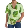 thumbnail image 1 of Balery Broccoli 3 Camisa Casual de Manga Corta con Botones para Hombre, Texturizada, Estilo Cubano, para Playa, Verano-XX-Large, 1 of 5