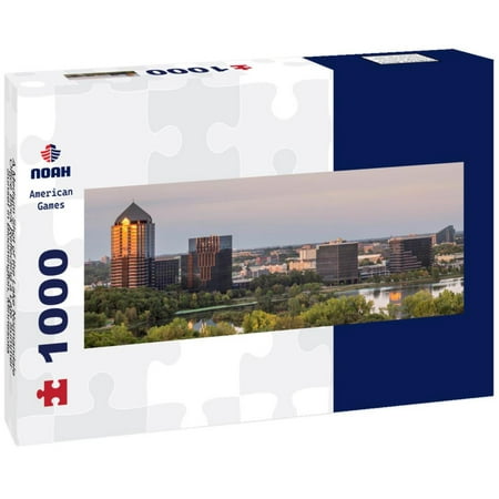 Noah Jigsaw Puzzle A Medium Shot of the Lake Normandale Office Block Reflecting a Late Summer Sunset in Bloomington, Minnesota panorama 1000 pieces