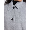 thumbnail image 4 of Free Assembly Women's and Women's Plus Long Wool Blend Coat, Sizes XS-4X, 4 of 5