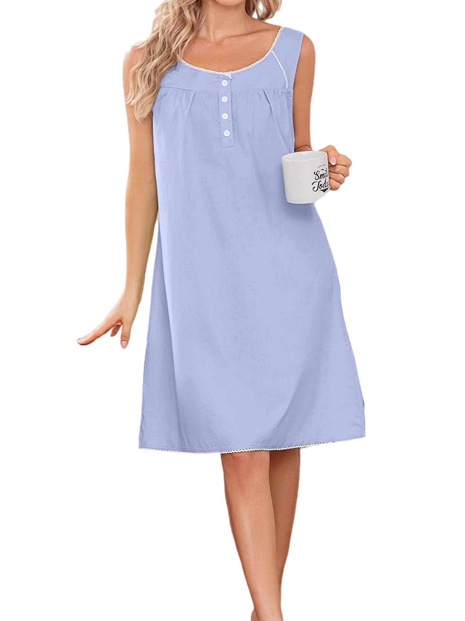 Frontwalk Ladies Sleepwear Tank Nightgown V Neck Sleep Dress Women