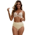 thumbnail image 4 of Unique Bargains Women's High Waist Tummy Slimming Elastic Waistband Briefs XL Beige, 4 of 6