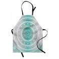 thumbnail image 1 of Grey and Teal Apron Mandala Ombre Design Sacred Space Geometric Center Point Boho Meditation Art, Unisex Kitchen Bib Apron with Adjustable Neck for Cooking Baking Gardening, Grey Teal, by Ambesonne, 1 of 3