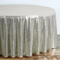 thumbnail image 5 of BalsaCircle 120" Sequin Round Tablecloth Silver, 5 of 8