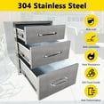 thumbnail image 5 of Outdoor Kitchen Drawers, Stainless Steel Triple Access BBQ Drawers with Chrome Handle, 304 Stainless Steel Flush Mount Triple Layer Access BBQ Drawers, BBQ Island Drawers for Outdoor Kitchen, Grill St, 5 of 8