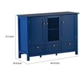 thumbnail image 5 of Miko 45 Inch Wood Accent Buffet Cabinet, 3 Doors and Drawers, Blue Finish, 5 of 5
