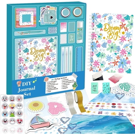 DIY Journal Kit - 92 Pcs Gifts for Girls Ages 8 9 10 11 12 Year Old - Birthday Easter Gifts for Girls - Art and Crafts for Kid - Christmas Gifts for Teen Girls-Scrapbook Set