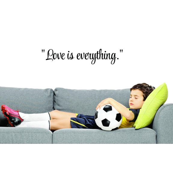 Custom Decals Love Is Everything.Wall Art Size: 10 X 36 Inches Color: Black
