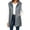Gray, variant on Womens Long Hooded Vest Zip Front Sleeveless Comfy Everyday Fall Winter Vest