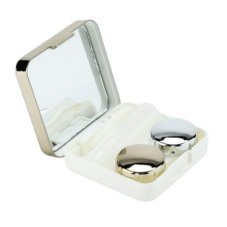 WALFRONT Reflective Cover Contact Lens Case Set Cute Lovely Travel Kit Box , Lens Box, Contact Lenses Box