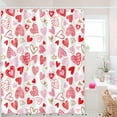 thumbnail image 5 of Drgilau Valentine's Day Love Hearts Pink Romantic Shower Curtains for Bathroom with Hooks,70X70IN, 5 of 8