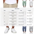 thumbnail image 3 of BiZtdJrK Mens Capri Sweatpants with Pockets Drawstring Elastic Waist Straight Leg Cargo Capris Loose Fit Comfy Solid Color Summer Pants Army Green M, 3 of 7