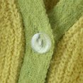 thumbnail image 3 of ZAXARRA Women Color Block Crop Top, Short Sleeve V-Neck Button Down Cardigan, 3 of 6
