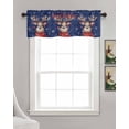thumbnail image 3 of Christmas Elk Linen Curtain Valance for Bedroom/Bathroom/Kitchen/Office/Living/Dining Room Window,Xmas Deer Blue Winter Snowflake Rod Pocket Topper Decorative Cafe Drapes Panel 54"x18", 3 of 6
