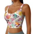 thumbnail image 2 of Honeii Butterflies and Roses patten Workout Crop Tank Top for Women Yoga Tank Tops Athletic Sports Shirts Exercise Undershirts,Sports Bra,Sports vest-X-Large, 2 of 8