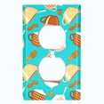 thumbnail image 2 of Metal Light Switch Plate Cover Latte Coffee Beans Teal COF011, 2 of 13