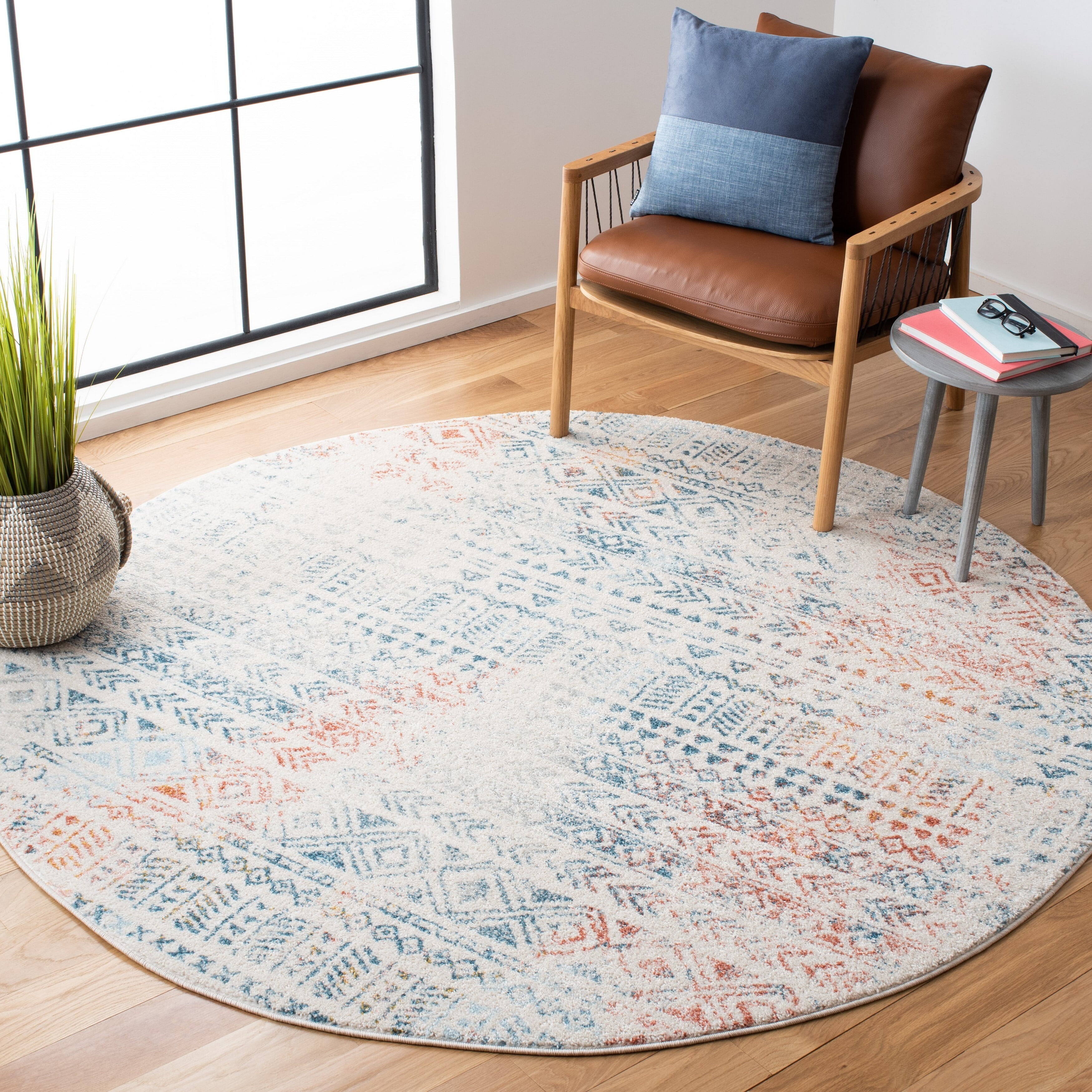Accent Shabby Chic Polypropylene Distressed Ivory Aqua Geometric Floral Botanical Latex Area Rugs Indoor 6'7 X 6'7 Square Bohemian & Eclectic Transitional Vintage Farmhouse Area Rugs Runner Accent Shabby Chic Polypropylene Distressed Ivory Aqua Geometric Floral Botanical Latex Area Rugs Indoor 6'7 X 6'7 Square Bohemian & Eclectic Transitional Vintage Farmhouse Area Rugs Runner