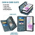 thumbnail image 2 of Asuwish Phone Case for Samsung Galaxy A35 5G Zipper Wallet Detachable Cell Cover with Tempered Glass Screen Protector Crossbody Lanyard Strap Flip Card Holder Slot A 35 35A A355G Women Men Girls Blue, 2 of 7
