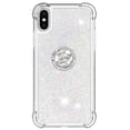 thumbnail image 1 of Funda para iPhone X/iPhone XS con Brillo Líquido Flotante, Purpurina, Parachoques y Anillo Giratorio Soporte, 1 of 5