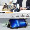 thumbnail image 5 of Case for Xiaomi Redmi A1 Case Wallet with Card Holders - Lovely Colorful Pattern PU Leather Flip Phone Case TPU Shell Folio Cover Women Men for Xiaomi Redmi A1 Naughty Cat, 5 of 14