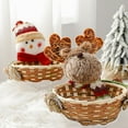 thumbnail image 3 of Christmas Gift Basket, Woven Bamboo Holiday Snowman Elk Doll Xmas Storage Baskets,for Candy,Biscuits etc, 3 of 6