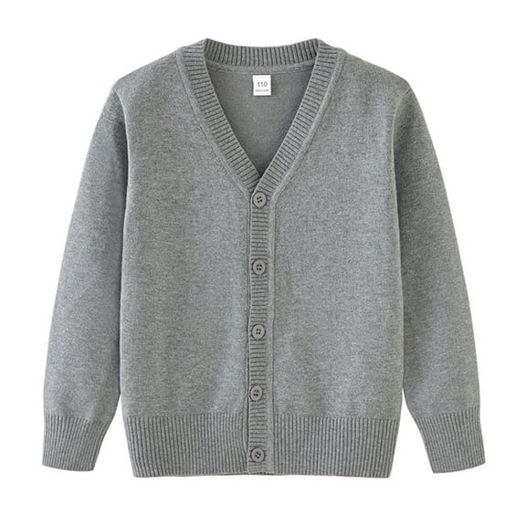 Scyoekwg Infants Toddler Baby Girls Boys Sweater Cardigan Solid Color Button Long Sleeve Cardigan Coats Casual Comfy Coats (Gray,18 Months)