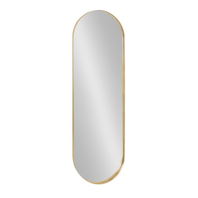 Kate and Laurel Rollo Midcentury Capsule Wall Mirror, 16 x 48, Gold, Decorative Full Length Oval Mirror for Wall