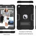 thumbnail image 3 of Dteck iPad Mini 5, Mini 4 Case, Shockproof [Full-Body] Hybrid 3-Layer Drop Protection Rugged Kickstand [HD Screen Protector] Cover For iPad Mini 5th 2019 / Mini 4th Gen 2015 7.9", Black, 3 of 7