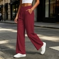thumbnail image 5 of Edvintorg Wide Leg Yoga Pants for Women Plus Size Fashion Lightweight Stretch Loose Trouser Elastic Waisted Workout Pant with Pocket Womans Clothes Wine S-3XL, 5 of 6