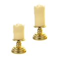 thumbnail image 1 of 2pcs Flicker Flameless Candles LED Lamp Lights with Stand Indoor Table Decor 7cmx14cm 7cmx18cm, 1 of 8