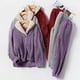 thumbnail image 5 of Conjunto de pijama para mujer, pijama de invierno para mujer, cuello vuelto de terciopelo, 5 of 5