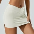 thumbnail image 7 of Mrat Sparkly Skirt Women's Running Solid Stretch Yoga Skirts Workout Leggings Sports Gym Short Skirts Sparkly Skirt S-89 White S, 7 of 7