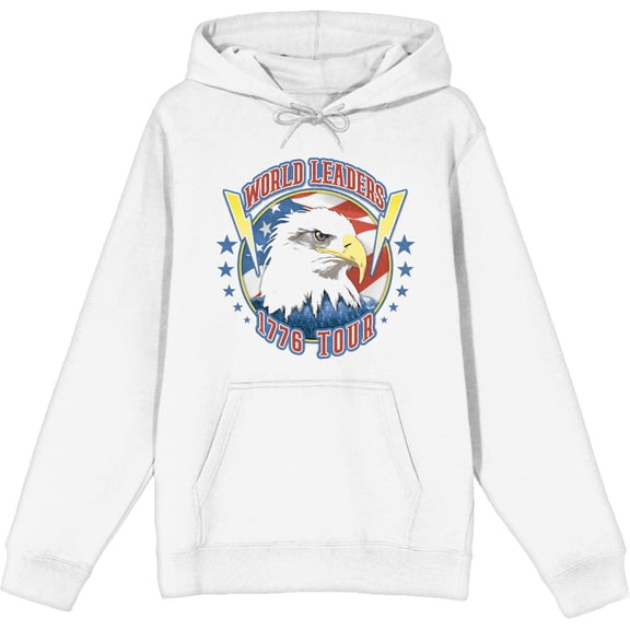 American Eagle World Leaders 1776 Tour White Adult Long Sleeve Hoodie-Medium