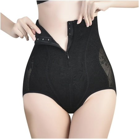 

Yotyukeb Lingerie For Women Women Abdomen Pants Breasted Shapewear Zipper Hip Lift Yoga Body Shaping Pants (Black)