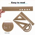 thumbnail image 4 of Uxcell 4pcs Triangular Ruler Set 20mm Aluminum Ruler Geometric Protractor Triangle Ruler Engineering Scale Gold, 4 of 6