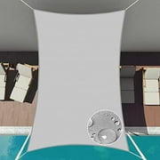 Paradise 8' X 9' Ft 260 GSM Waterproof Sun Shade Sail-Light Grey Rectangle UV Block Awning Canopy Outdoor Garden Backyard