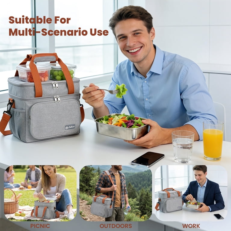 AARTVARK TEES Double Deck Lunch Bag, 15L Gray photo 5